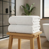 Eden 500gsm White 100% Cotton Towels-3