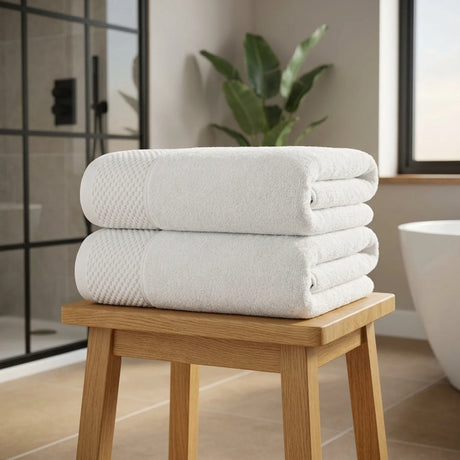 Eden 500gsm White 100% Cotton Towels-3