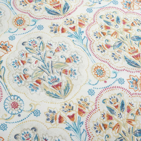 Edena Floral Print Polycotton Duvet Cover Set Natural - Edena Decorative Floral Duvet Cover Set In Natural 4