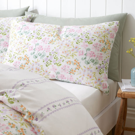 Edith Polycotton Easy Care Duvet Cover Set - Lilac - Edith Duvet Cover Set In Lilac 2