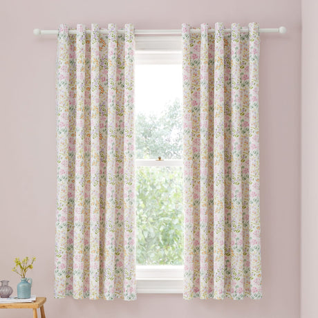 Edith Lined Eyelet Curtains Light Filtering Polycotton - Lilac