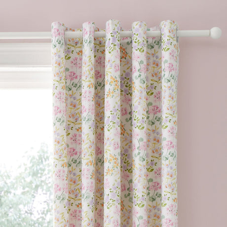 Edith Lined Eyelet Curtains Light Filtering Polycotton - Lilac - Edith Eyelet Curtains In Lilac 2