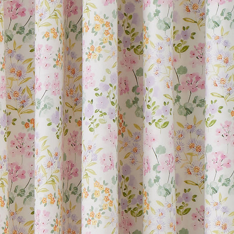Edith Lined Eyelet Curtains Light Filtering Polycotton - Lilac - Edith Eyelet Curtains In Lilac 3