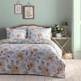 Eleanor Floral Cotton Sateen Duvet Cover Set - Eleanor Duvet Cover Set In Green 4