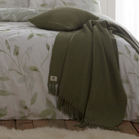 Eliza Eco Friendly Polycotton Duvet Cover Set - Eliza Duvet Cover Set In Green 4