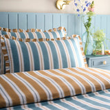 Eloise Stripe Cotton Duvet Cover Set - Teal - Eloise Stripe Duvet Cover Set In Teal 2