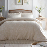 Elysia Floral Bird Print Champagne Duvet Cover Set