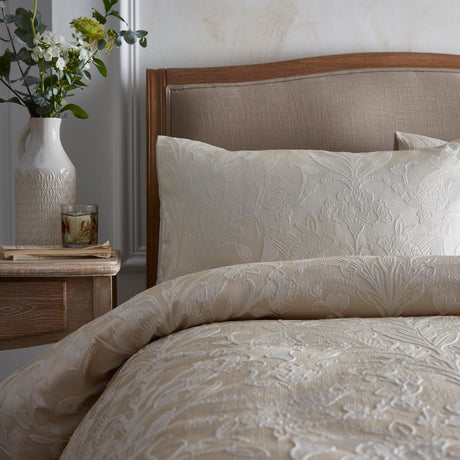 Elysia Floral Bird Print Champagne Duvet Cover Set - Elysia Duvet Cover Set In Champagne 2