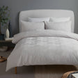Embossed Geo Microfibre Duvet Cover Set - Grey