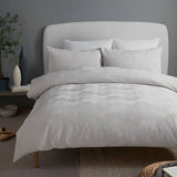 Embossed Geo Microfibre Duvet Cover Set - Grey
