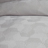 Embossed Geo Microfibre Duvet Cover Set - Grey - Embossed Geo Duvet Cover Set In Grey 3