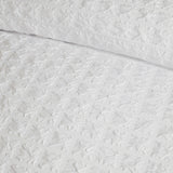 Embossed Grid Microfibre Duvet Cover Set - White - Embossed Grid Duvet Cover Set In White 3