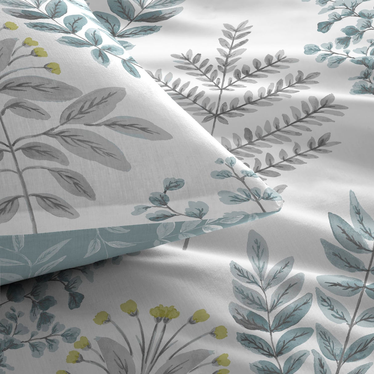 Emily Floral Duck Egg Polycotton Duvet Cover Set - Emily Duvet Cover Set In Duck Egg 2