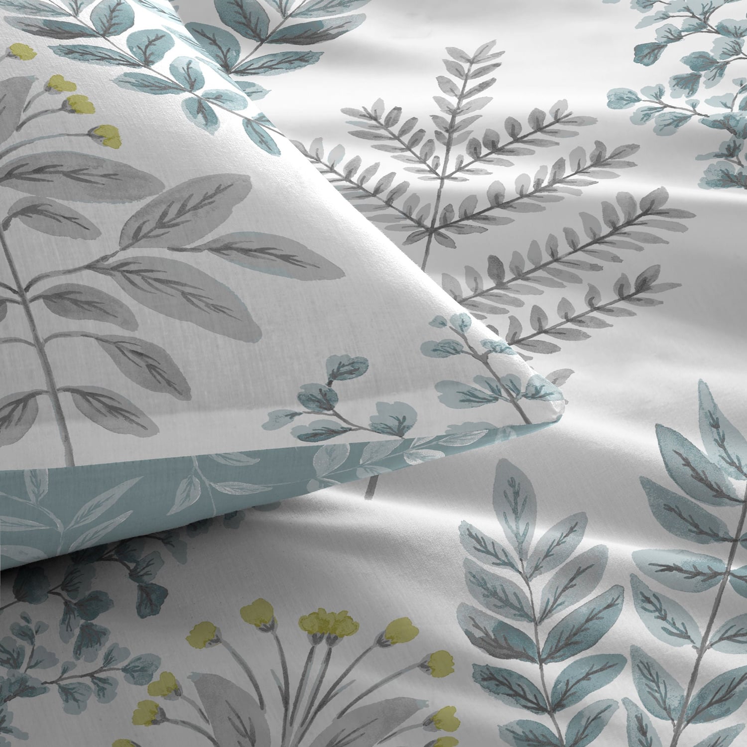 Emily Floral Duck Egg Polycotton Duvet Cover Set - Emily Duvet Cover Set In Duck Egg 2