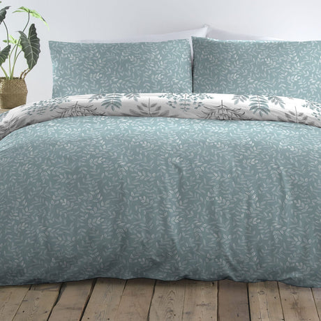 Emily Floral Duck Egg Polycotton Duvet Cover Set - Emily Duvet Cover Set In Duck Egg 4