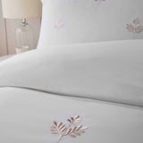 Emily Green Leaf Embroidery Duvet Cover Set - Natural - Emily Embroidery Duvet Cover Set In Natural 2