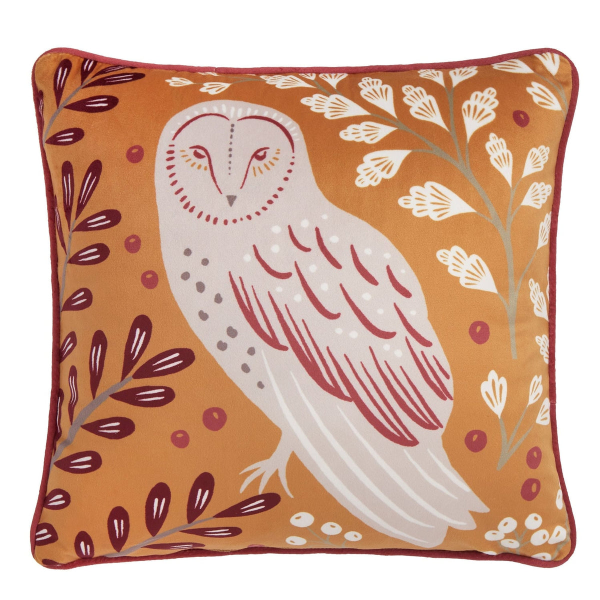Enchanted Velvet Cushion Cover Red & Yellow - Enchanted Cushion In Red 43 X 43Cm 2