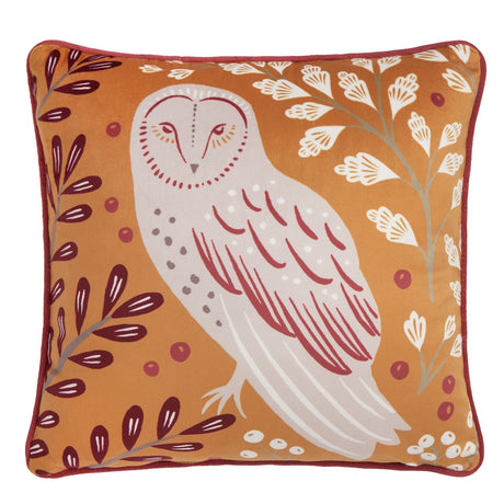 Enchanted Velvet Cushion Cover Red & Yellow - Enchanted Cushion In Red 43 X 43Cm 2