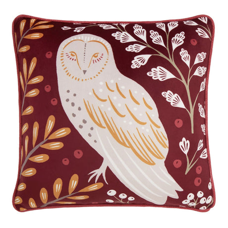 Enchanted Velvet Cushion Cover Red & Yellow - Enchanted Cushion In Red 43 X 43Cm 3