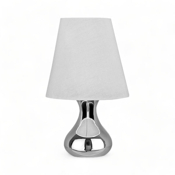 Ennis Silver and White Tapered Table Lamp 36cm