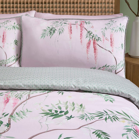 Enya Floral Pink 200 Thread Count 100% Cotton Duvet Cover Set - Enya Duvet Cover Set In Pink 2
