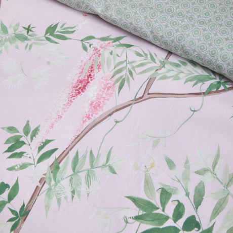 Enya Floral Pink 200 Thread Count 100% Cotton Duvet Cover Set - Enya Duvet Cover Set In Pink 3