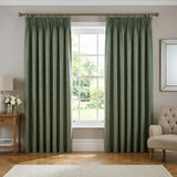 Dawn Lined Tape Top Pencil Pleat Curtains - Eucalyptus