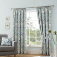 Eve Pencil Pleat Tape Top Curtains - Duck Egg Light Filtering Printed