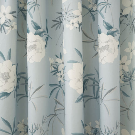 Eve Pencil Pleat Tape Top Curtains - Duck Egg Light Filtering Printed - Eve Pencil Pleat Curtains In Duck Egg 3
