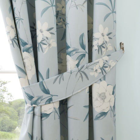 Eve Pencil Pleat Tape Top Curtains - Duck Egg Light Filtering Printed - Eve Pencil Pleat Curtains In Duck Egg 4