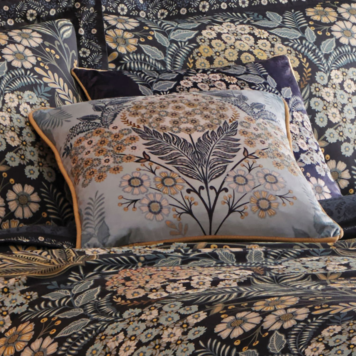 Evelina Floral Velvet Cushion Cover