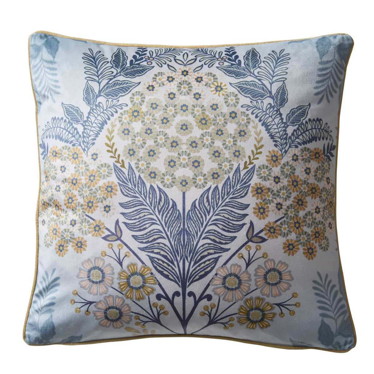 Evelina Floral Velvet Cushion Cover - Evelina Cushion In Navy 43 X 43Cm 2