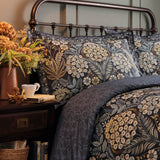 Evelina Floral Cotton Duvet Cover Set - Evelina Duvet Cover Set In Navy 2