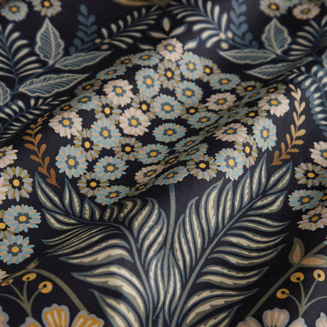 Evelina Floral Cotton Duvet Cover Set - Evelina Duvet Cover Set In Navy 3