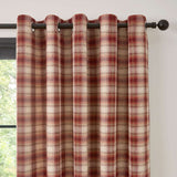 Everett Eyelet Curtains - Red Light Filtering Jacquard - Everett Eyelet Curtains In Red 2