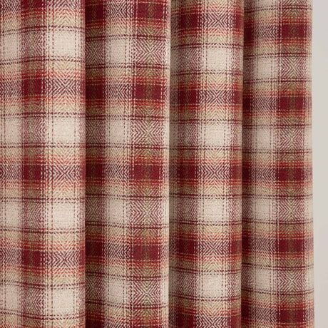 Everett Eyelet Curtains - Red Light Filtering Jacquard - Everett Eyelet Curtains In Red 3