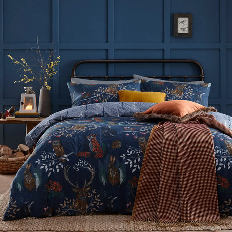 Forest Fauna Duvet Cover Set - Navy