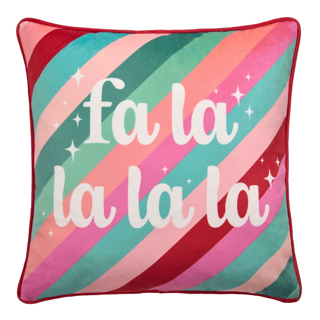 Fa La La Christmas Cushion Cover 43cm x 43cm - Multi - Fa La La Christmas Cushion In Multicolour 43 X 43Cm 2