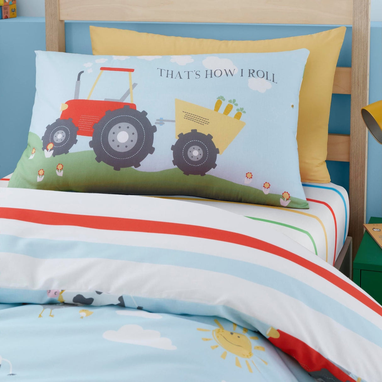 FarmFriends Kids Animals Duvet Cover Set - Farmyard Friends Duvet Cover Set In Blue 2