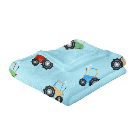 FarmFriends Cosy Fleece Kids Throw - Farmyard Friends Throw In Blue 120 X 150Cm 2