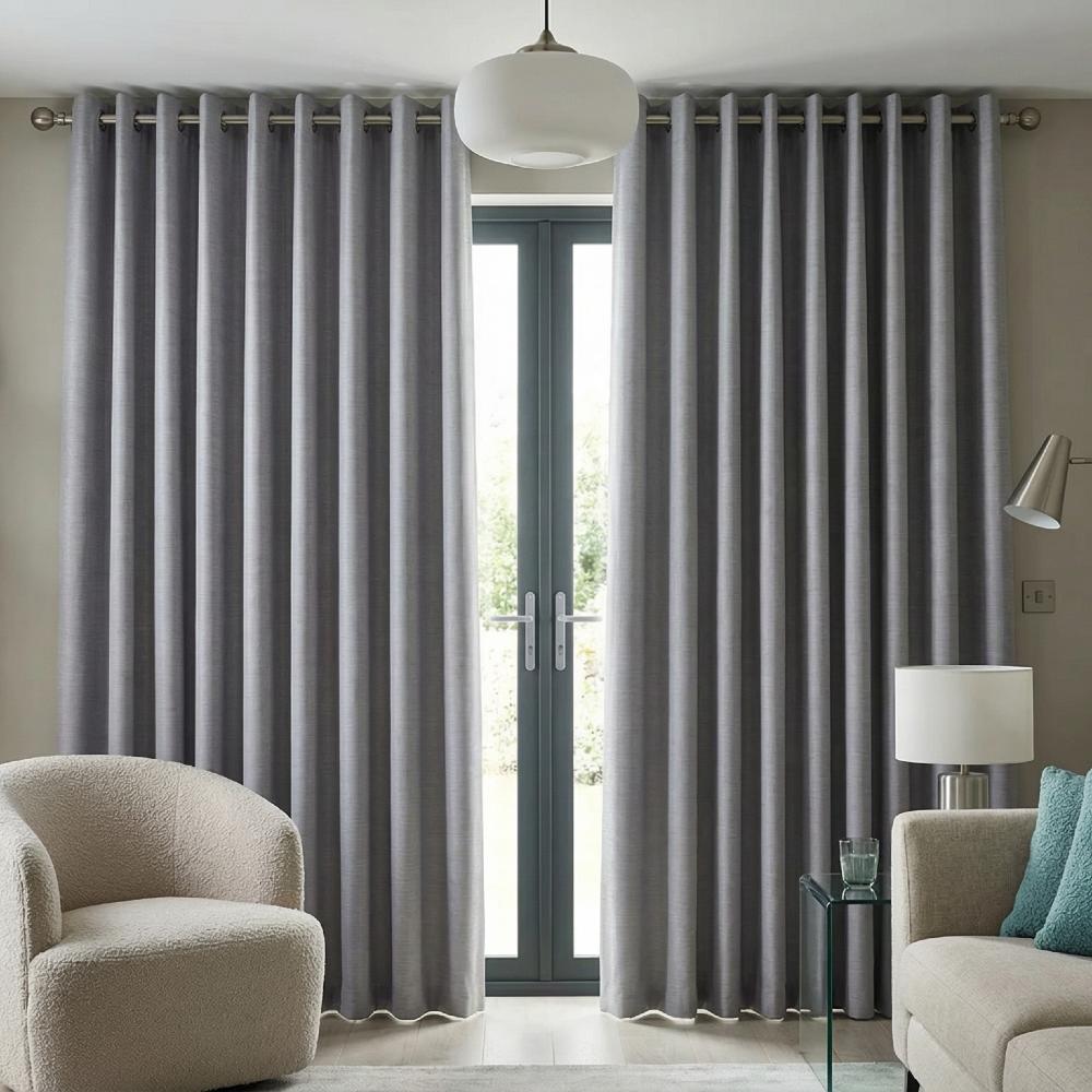 Faux Silk Made to Measure Curtains Silver