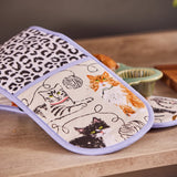 Ulster Weavers Feline Friends Cat Print Double Oven Glove - Feline Friends Double Oven Glove In Grey 2