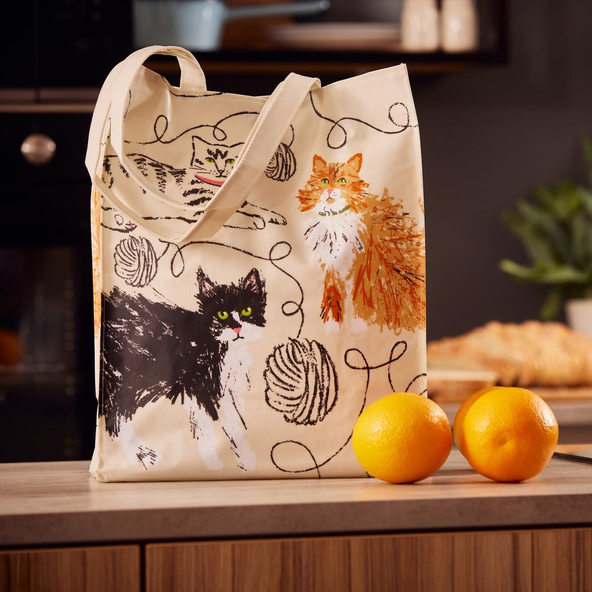 Ulster Weavers Feline Friends Cat Print Medium PVC Bag - Feline Friends Pvc Bag Medium In Grey 2