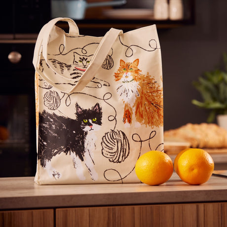 Ulster Weavers Feline Friends Cat Print Medium PVC Bag - Feline Friends Pvc Bag Medium In Grey 2