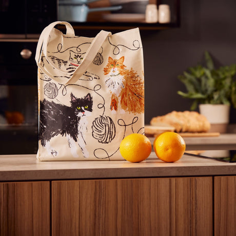 Ulster Weavers Feline Friends Cat Print Medium PVC Bag - Feline Friends Pvc Bag Medium In Grey 3