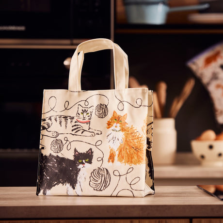 Ulster Weavers Feline Friends Cat Print Small PVC Bag - Feline Friends Pvc Bag Small In Grey 2