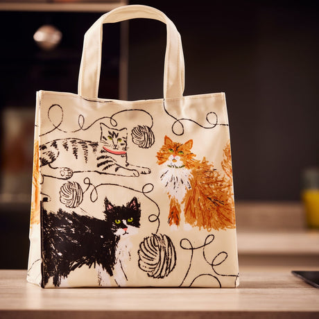 Ulster Weavers Feline Friends Cat Print Small PVC Bag - Feline Friends Pvc Bag Small In Grey 3