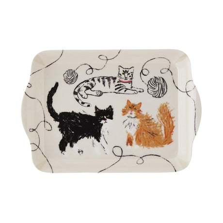 Ulster Weavers Feline Friends Cat Print Scatter Tray - Feline Friends Scatter Tray In Cream 2