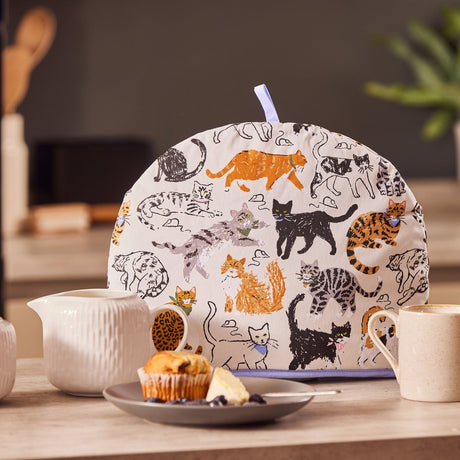 Ulster Weavers Feline Friends Cat Print Tea Cosy - Feline Friends Tea Cosy In Grey 2