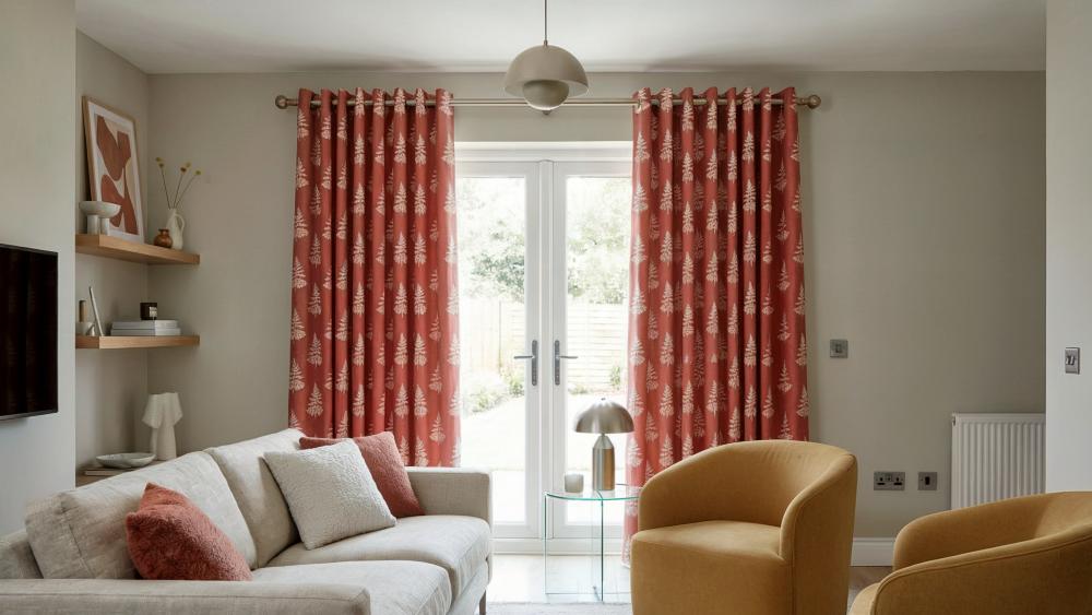 Fern Made to Measure Curtains Terracotta 3